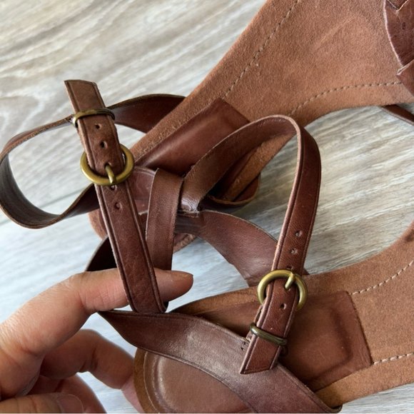 Arezzo Colourful Leather Huarache Strappy Sandal - Picture 8 of 13